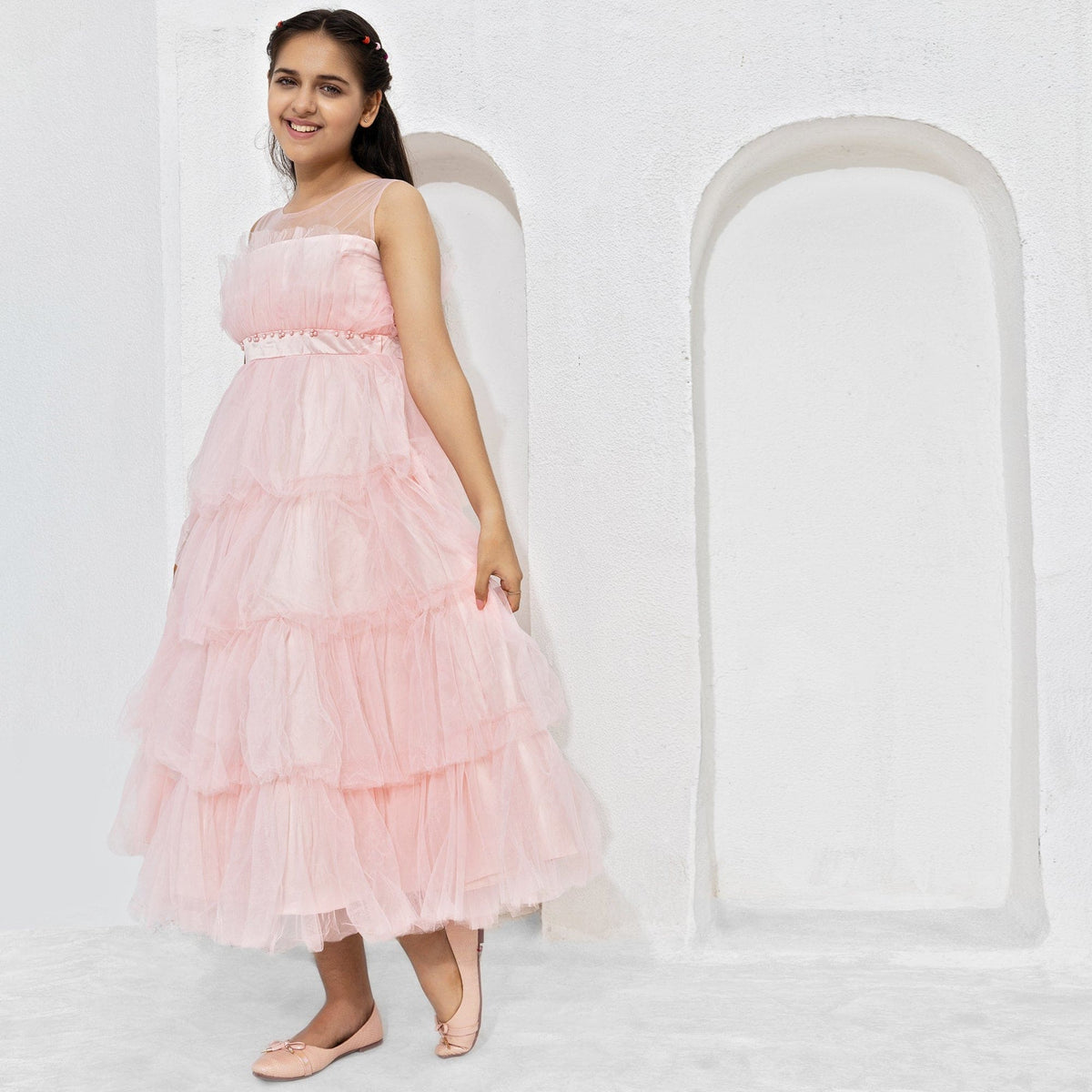Girls Party Bouquet Gown Casual Dresses   