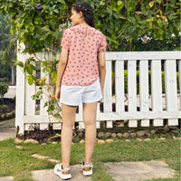 Girls Peter Pan Collar Top with Shorts Sets   