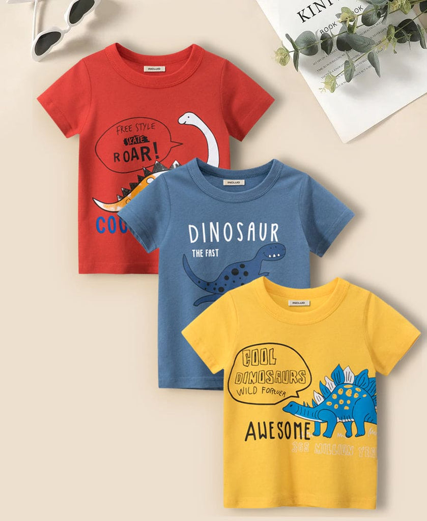 Boys Dinosaur Theme T-shirts (Pack of 3)