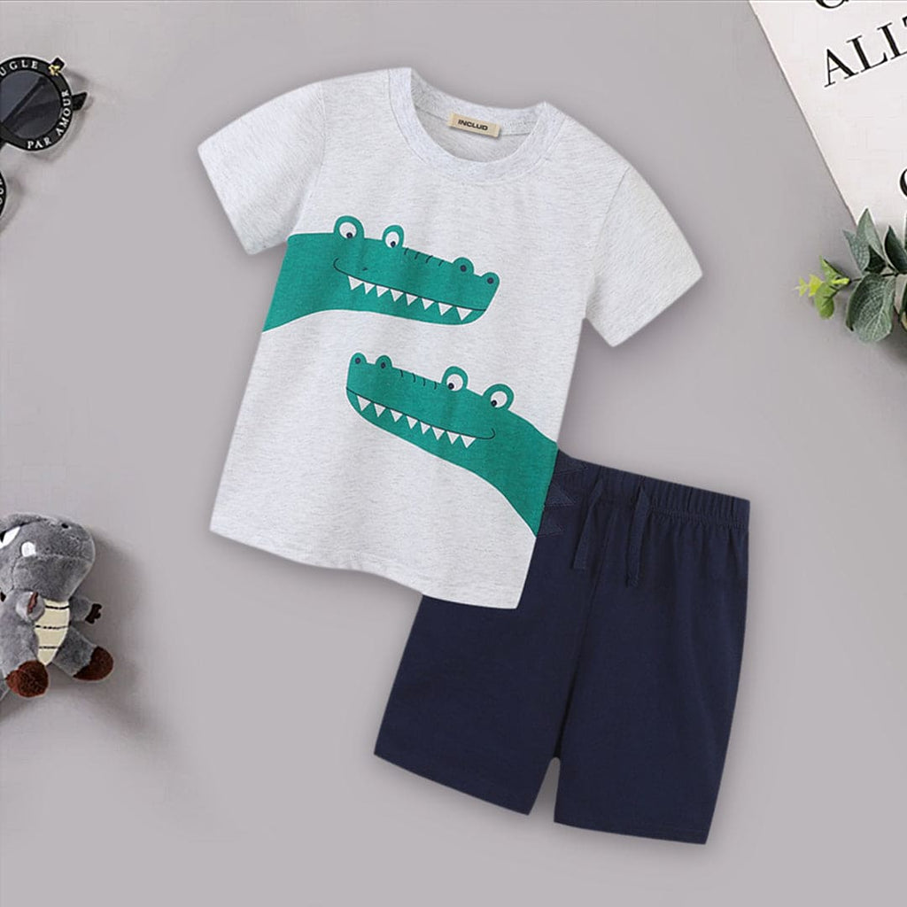 Boys Alligator Print T-shirt & Shorts Set