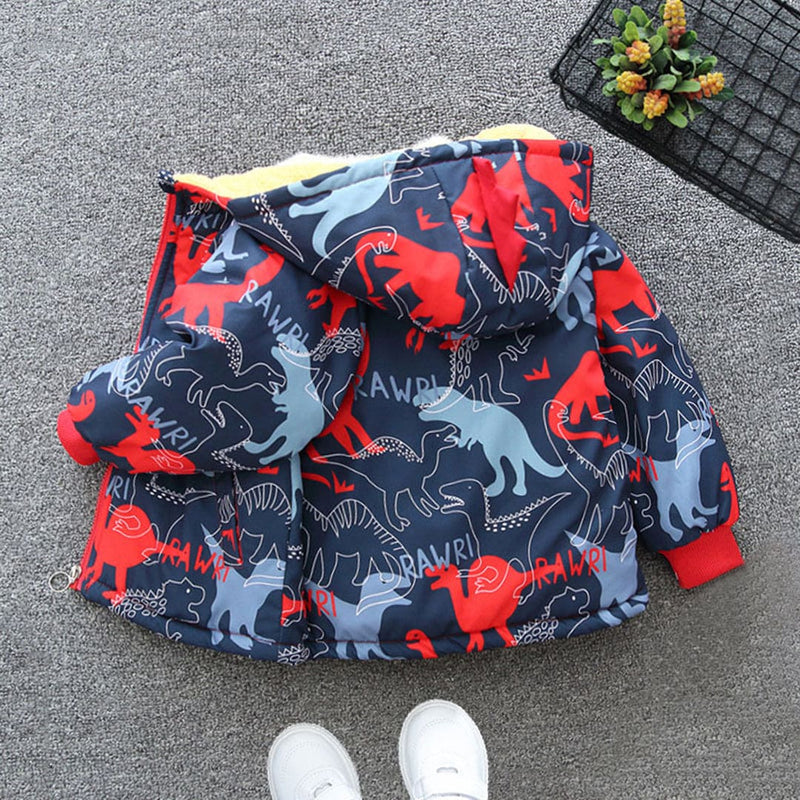 Boys Printed Full Sleeves Fleece Jacket Coats & Jackets   