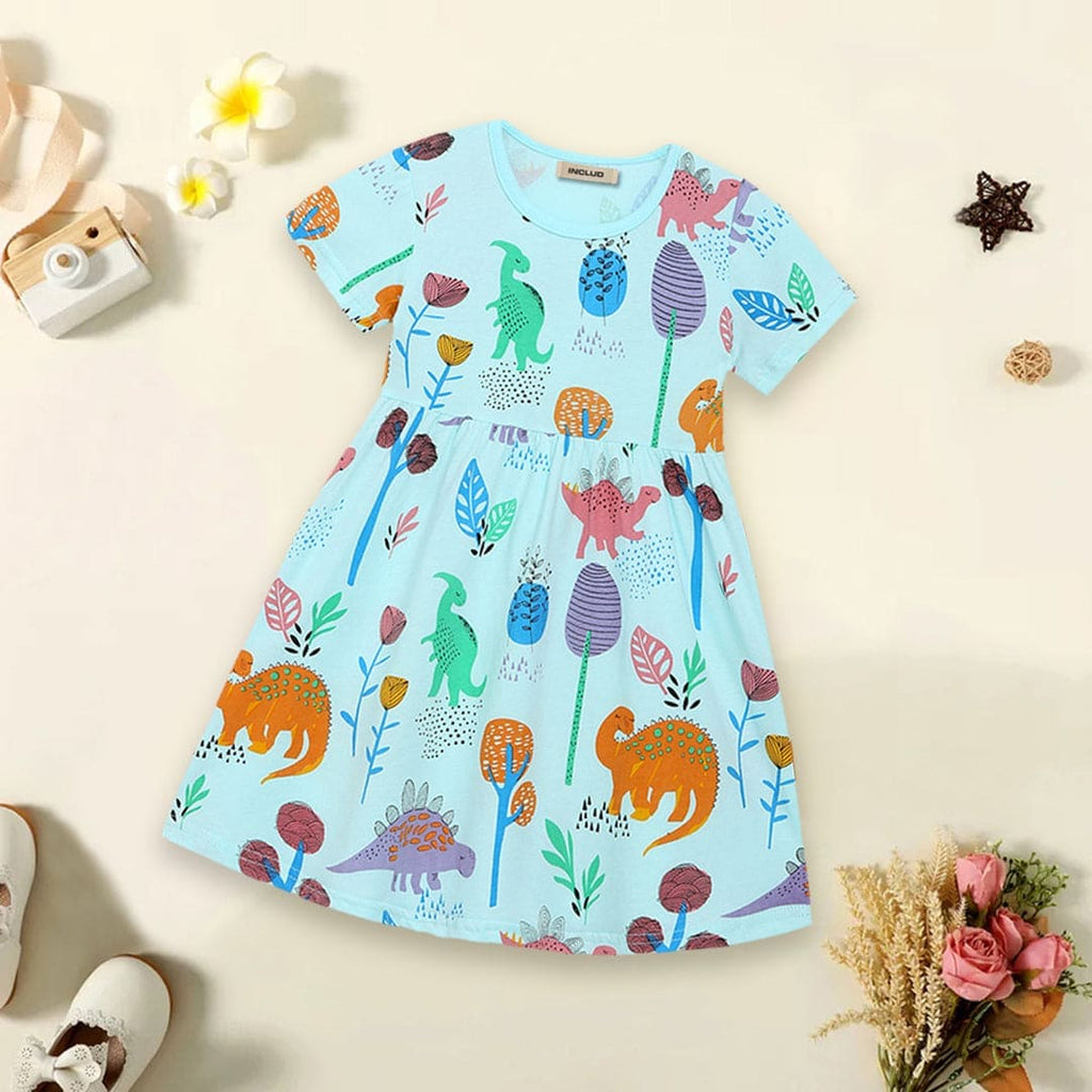 Girls Dinosaur Print Dress