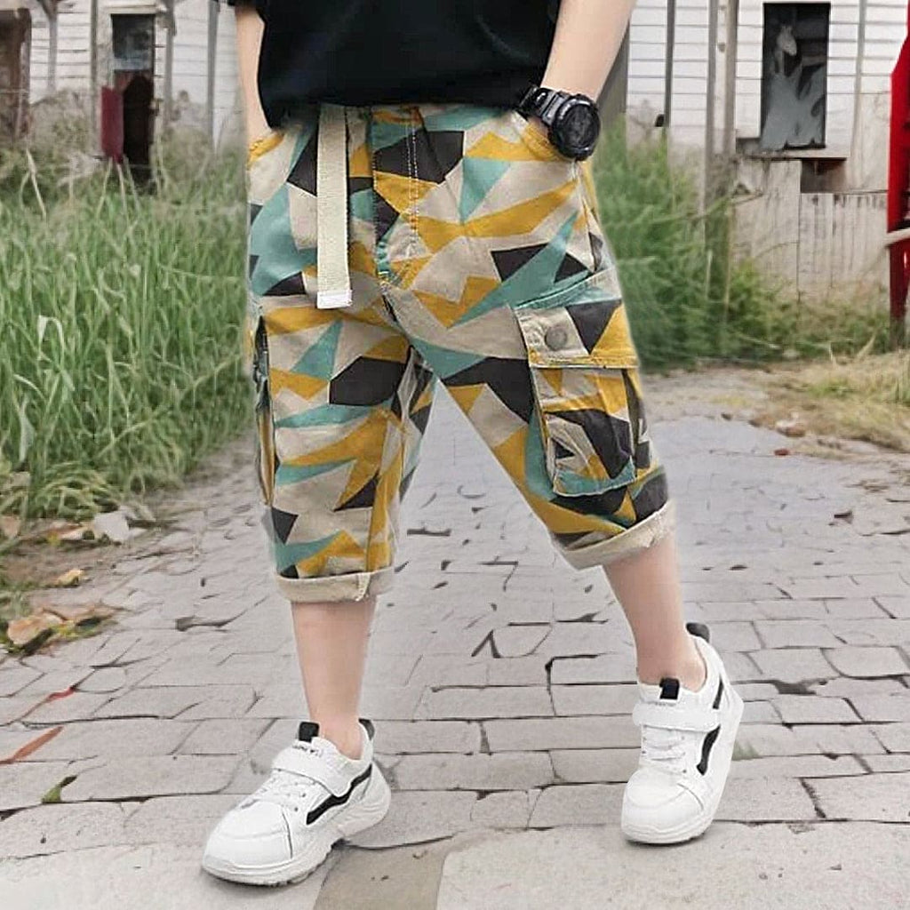 Boys Camouflage Capri with Cargo Pockets Capris   