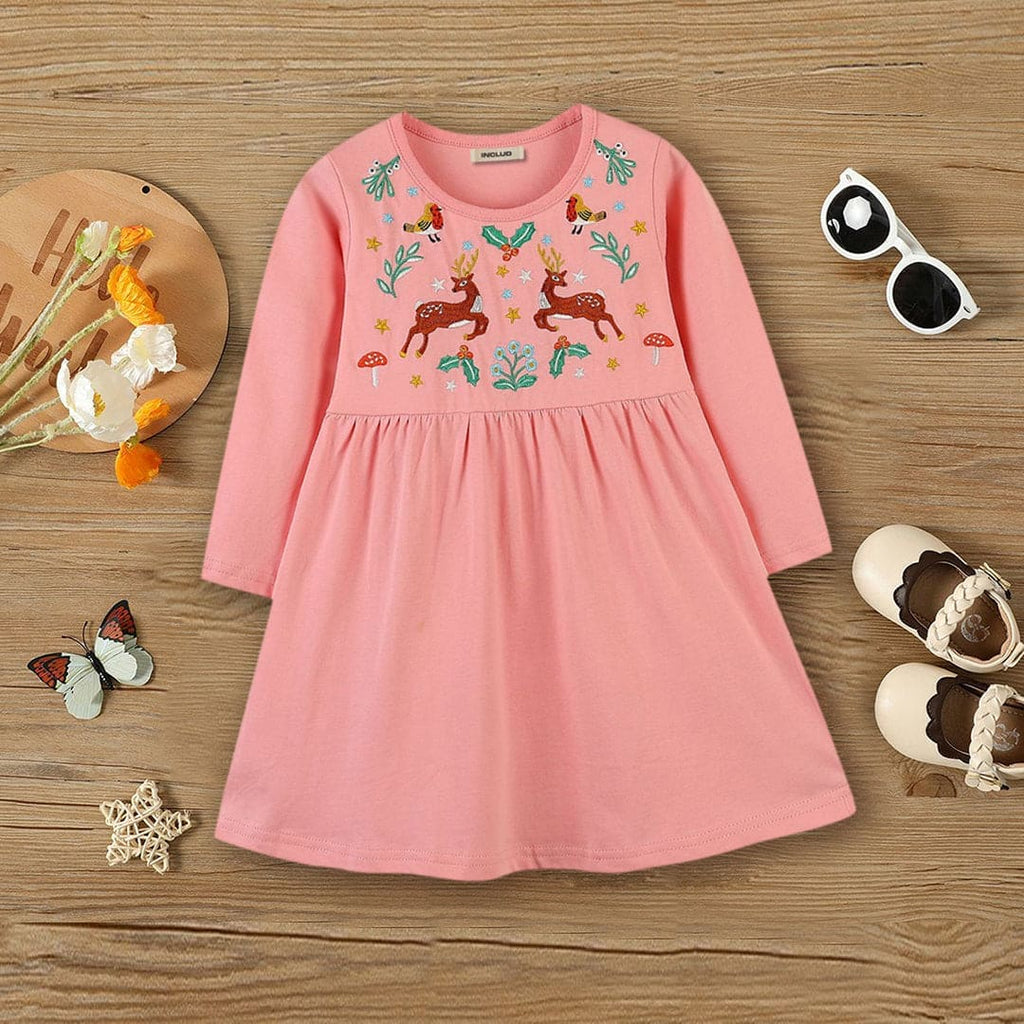 Girls Embroidered Casual Dress