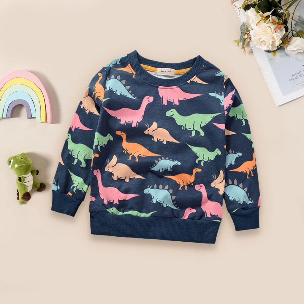 Boys Dinosaur Print Full Sleeves Sweatshirt