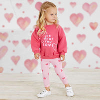 Girls Sweat Shirt with Heart Print Sweatshirts & Hoodies   