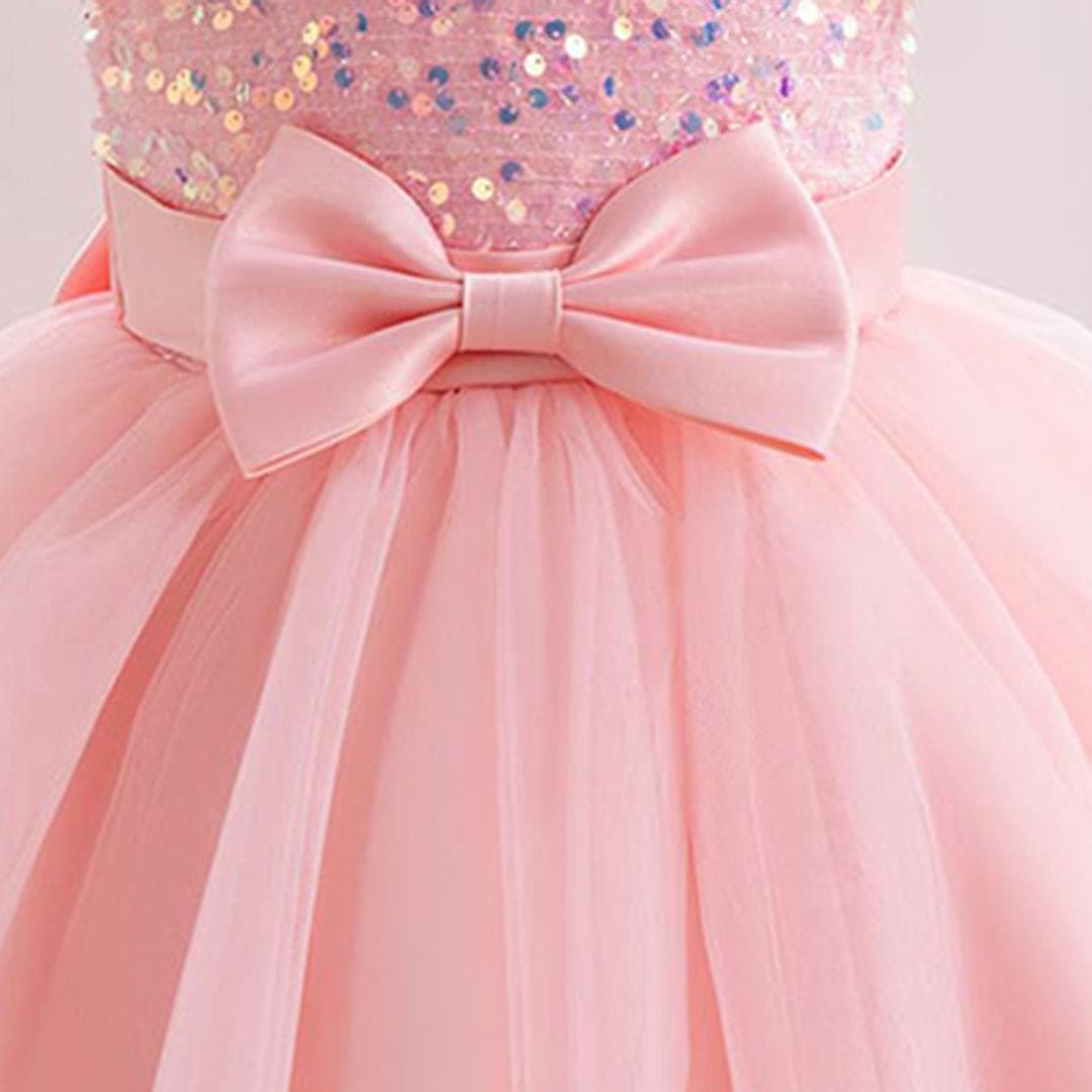 Girls Cape Sleeve Sequined Party Wear Dress Party Dresses   