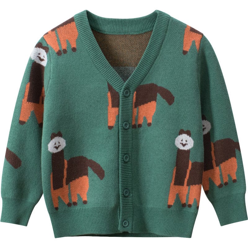 Boys Green Long Sleeves Printed Sweatshirt