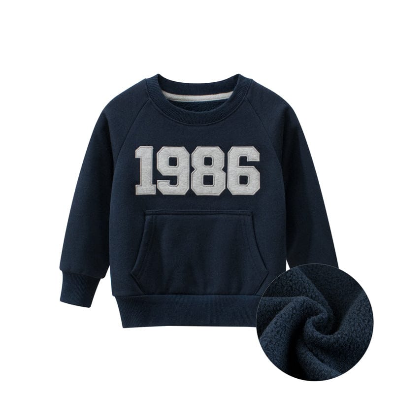 Boys Navy Blue Long Sleeves Solid Sweatshirt Sweatshirts & Hoodies Navy 1-2 Y 