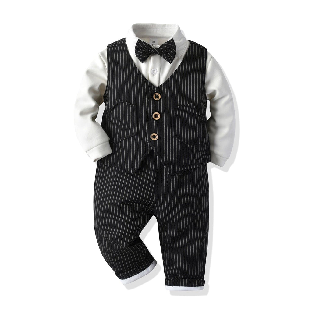 Boys Shirt with Striped Trousers & Waistcoat Set