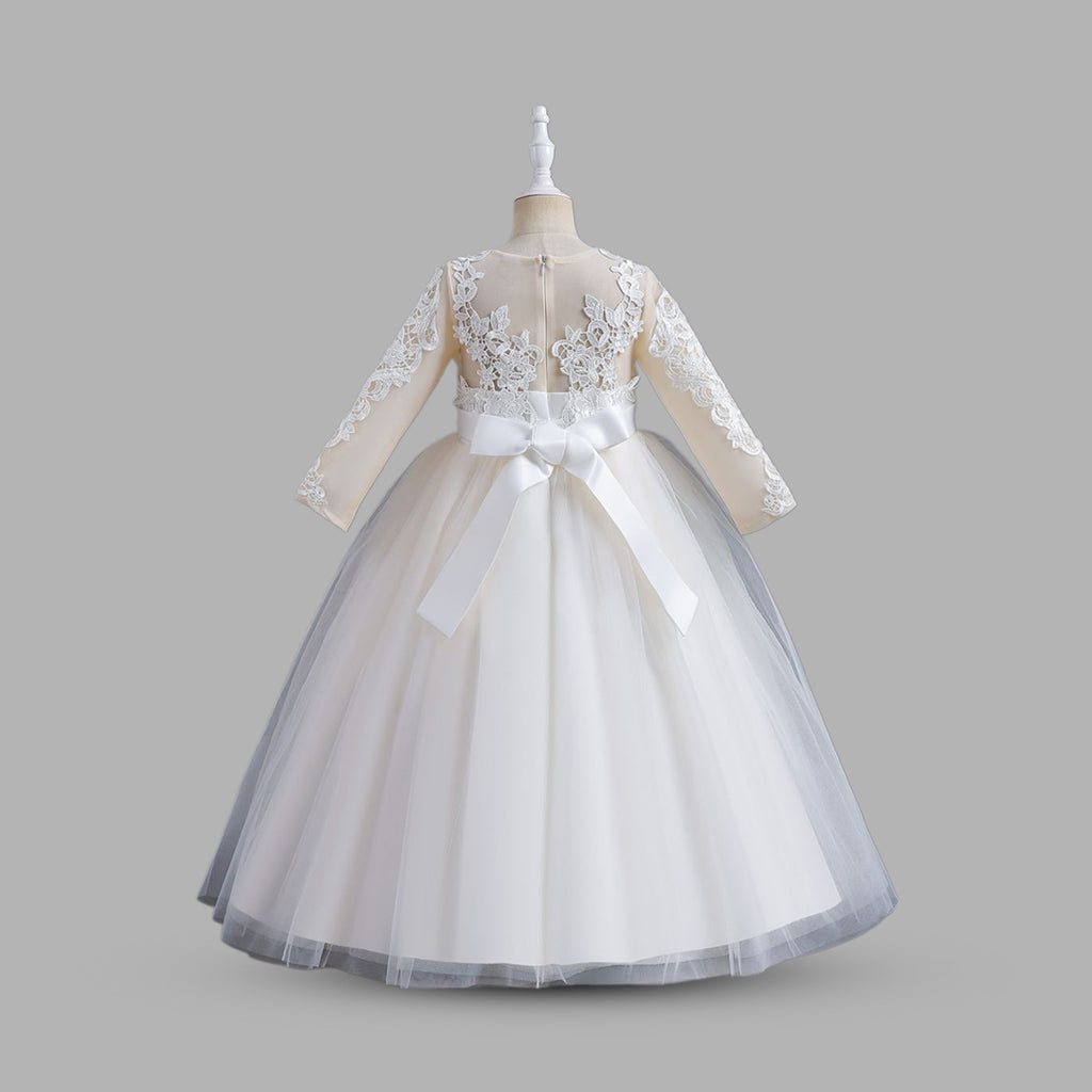 Girls Lacework Full Sleeves Tulle Party Gown Party Dresses   