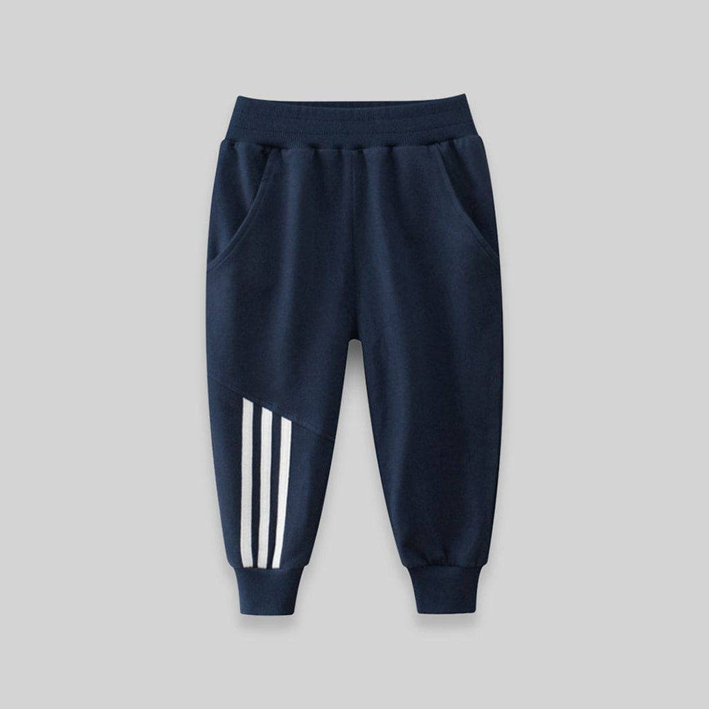 Striped Jogger with Cross Pocket Joggers Navy 1-2 Y 