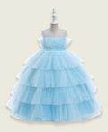 Girls Party Bouquet Gown Casual Dresses Blue 4-5 Y 