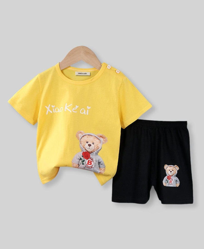 Boys Printed Knitted Two Piece Set