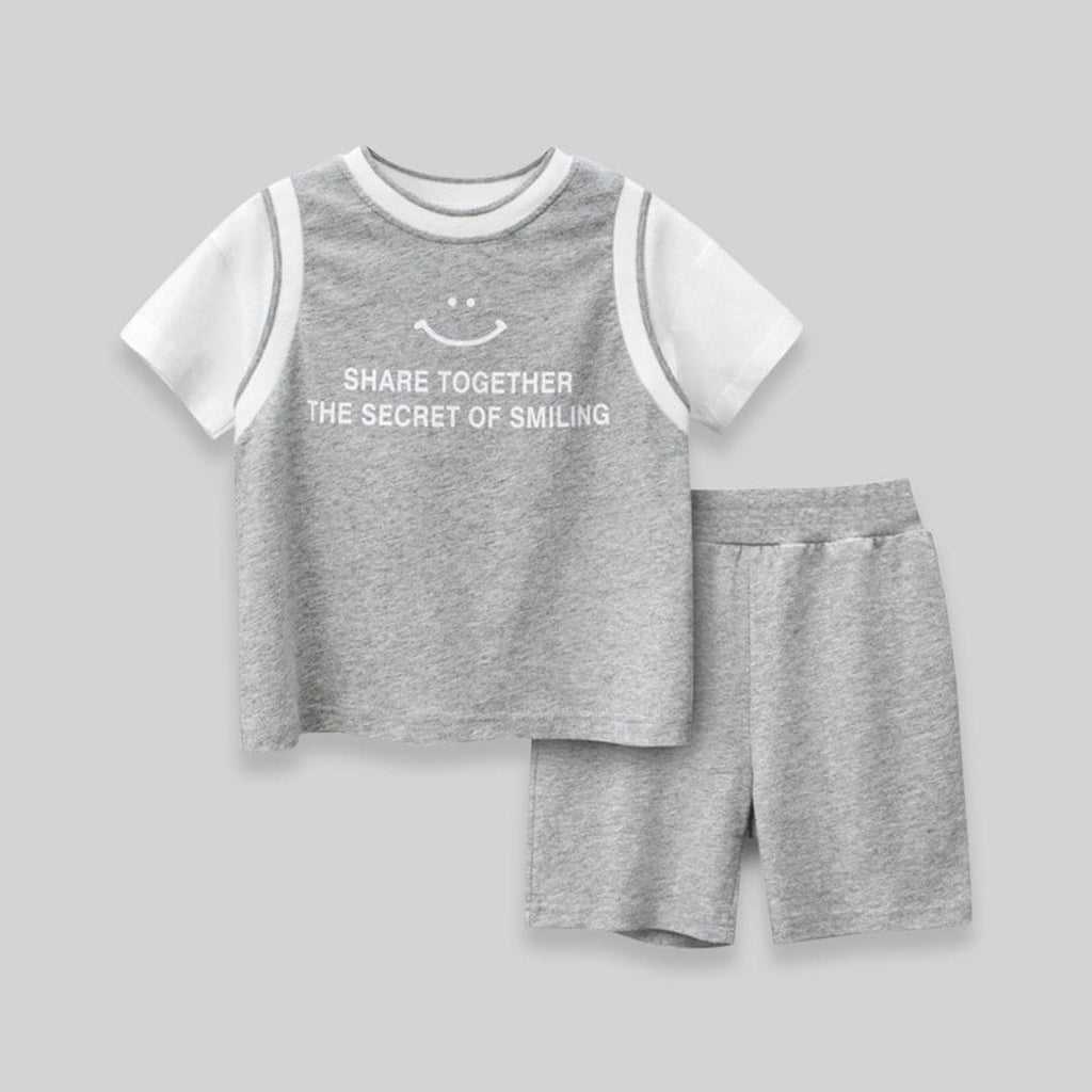 Boys Knitted Printed Two Piece Set