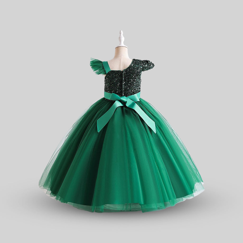 Girls Sequins Embellished Cap Sleeve Party Dress Party Dresses   