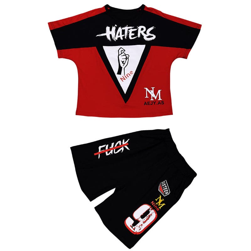 Boys Graphic T-Shirt With Elasticated Shorts