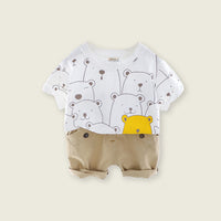 Boys Short Sleeve Top With Elasticated Pants Sets   
