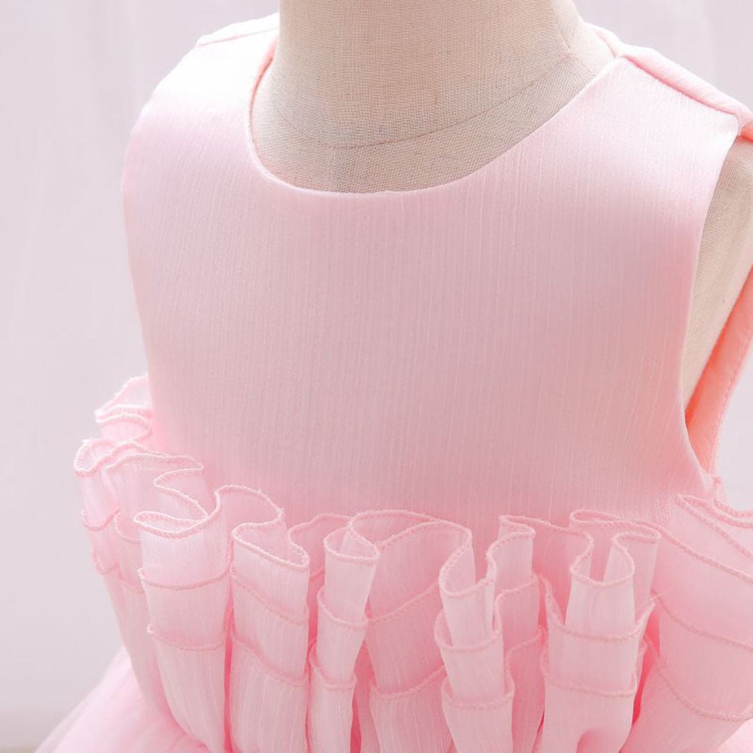 Girls Sleeveless Balloon Shape Party Dress Party Dresses   
