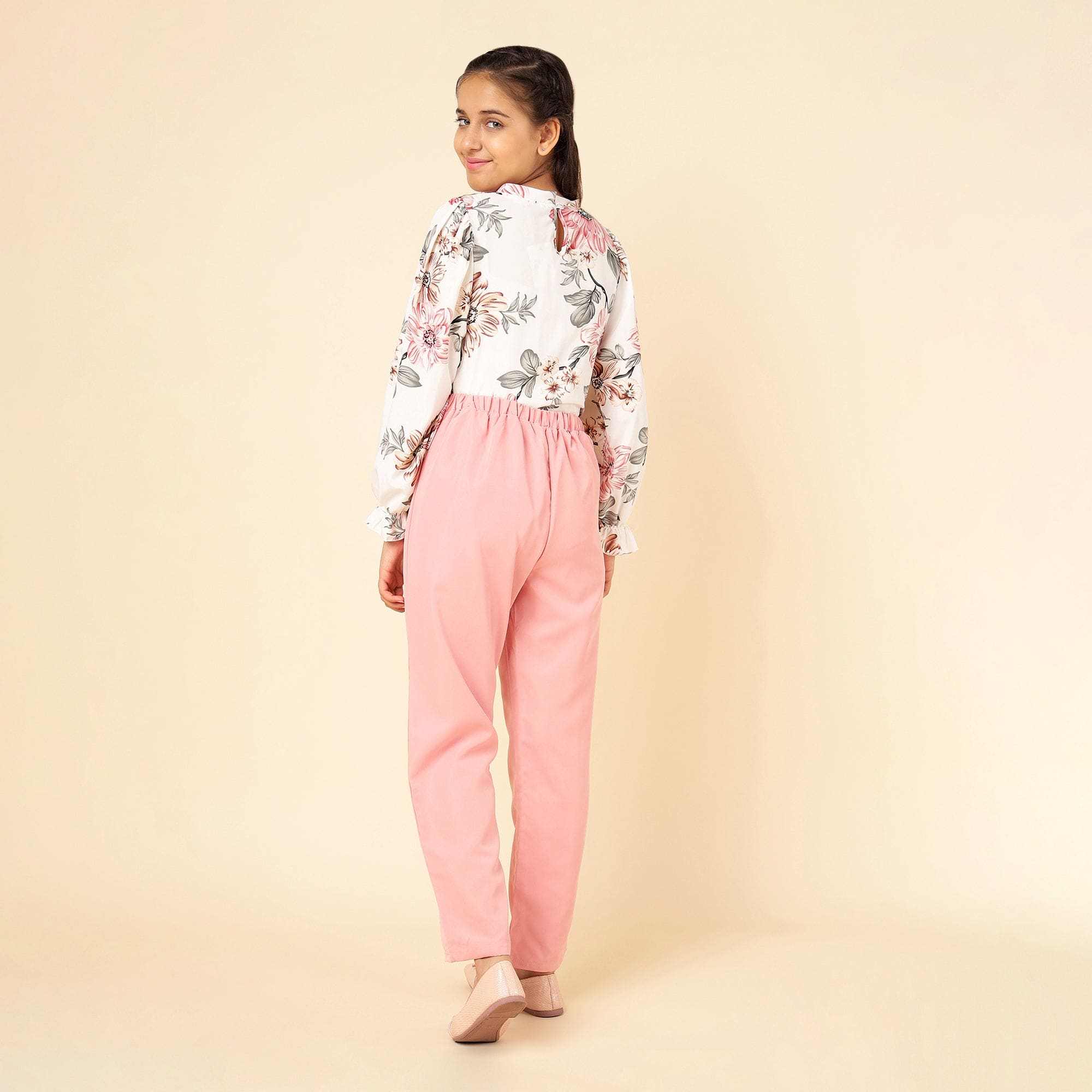 Girls Floral Top with Pant Set Sets   
