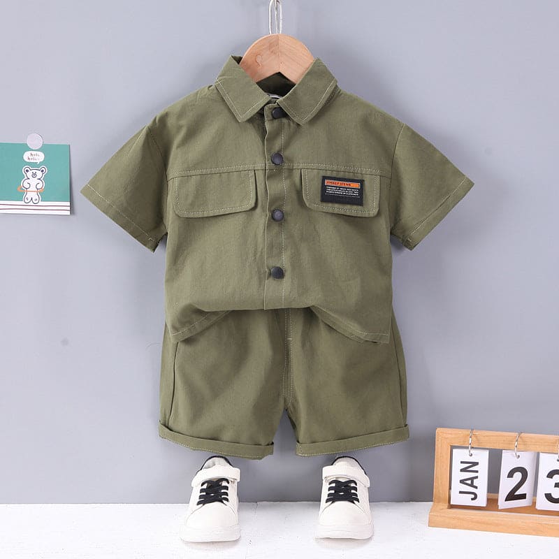 Boys Double Flap Shirt With Shorts
