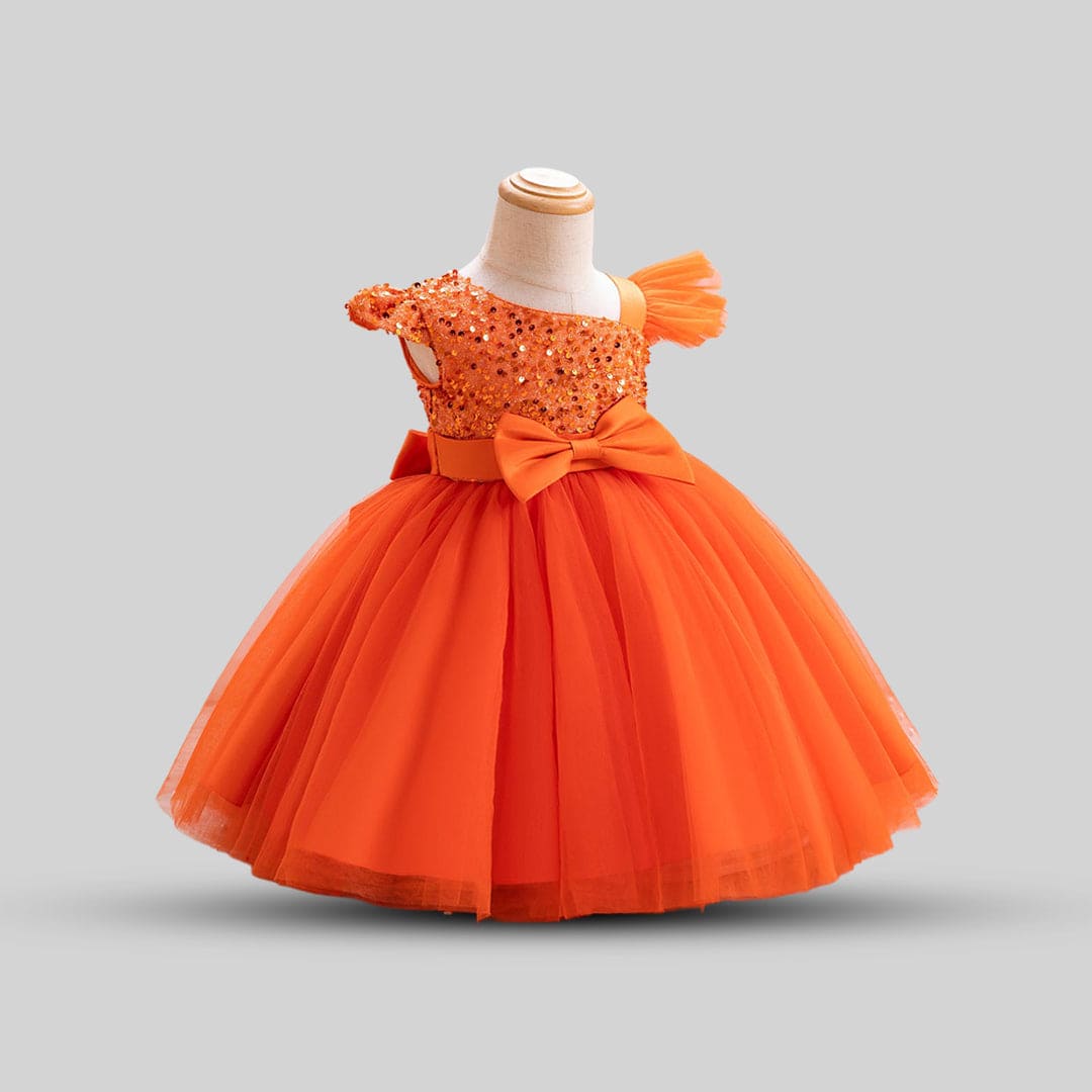 Girls Cape Sleeve Sequined Party Wear Dress Party Dresses   