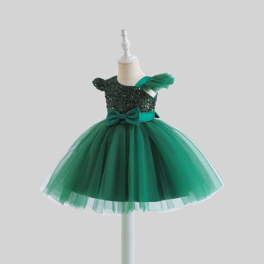 Girls Cape Sleeve Sequined Party Wear Dress Party Dresses   