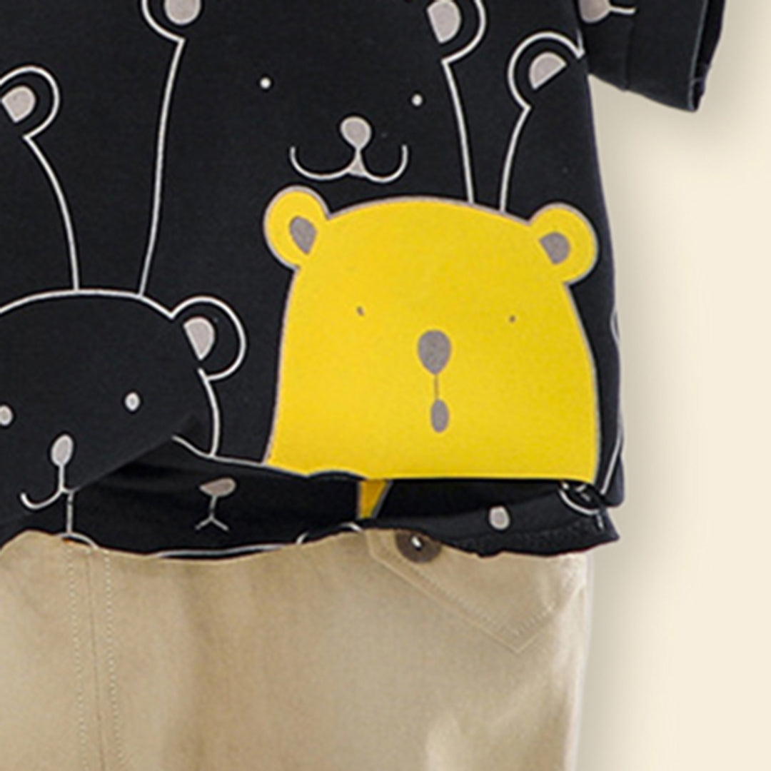 Boys Short Sleeve Top With Elasticated Pants Sets   