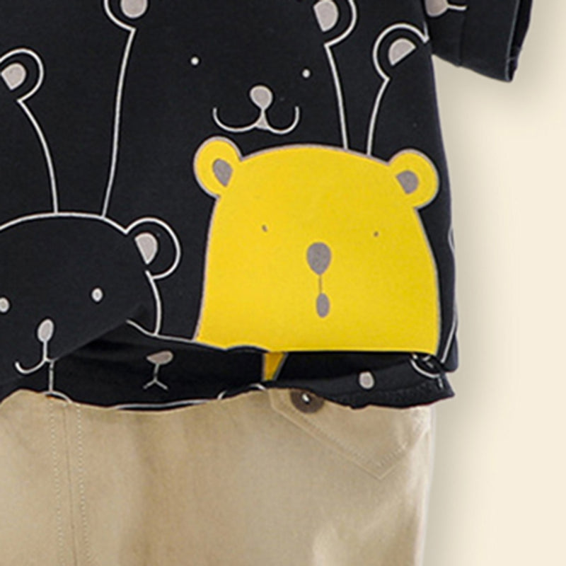 Boys Short Sleeve Top With Elasticated Pants Sets   