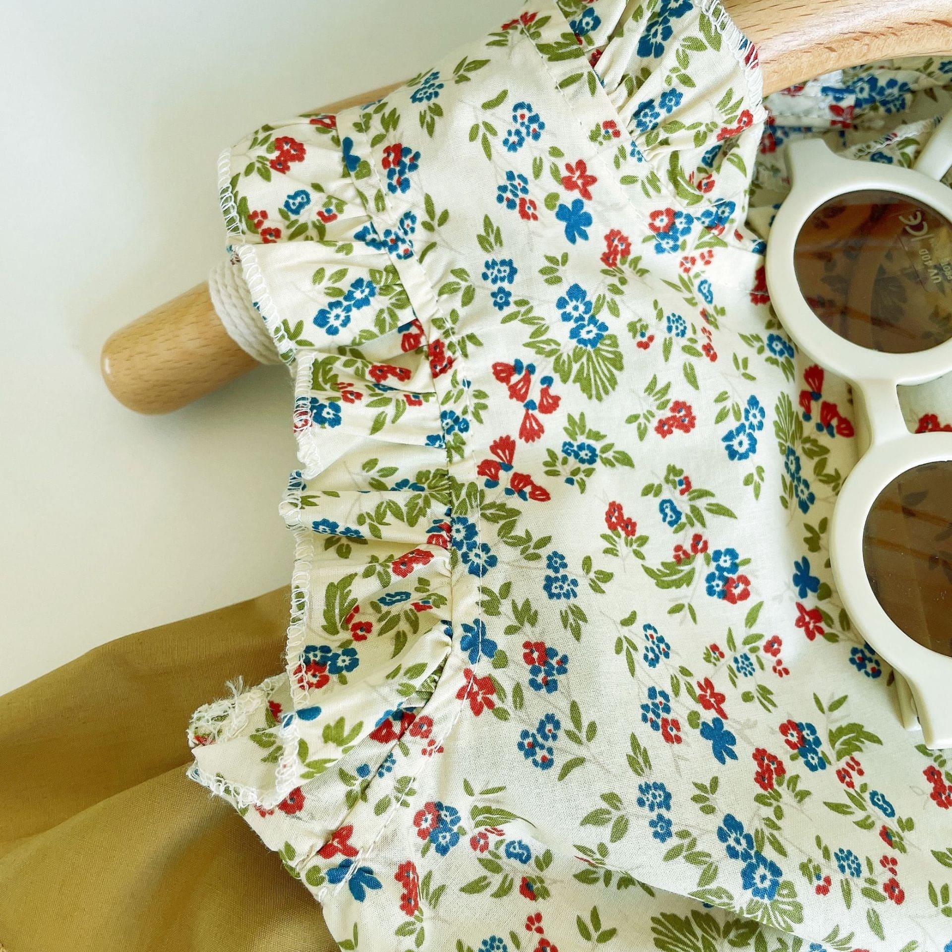 Girls Printed Top with Ruffle Tiered Shorts Set Sets   