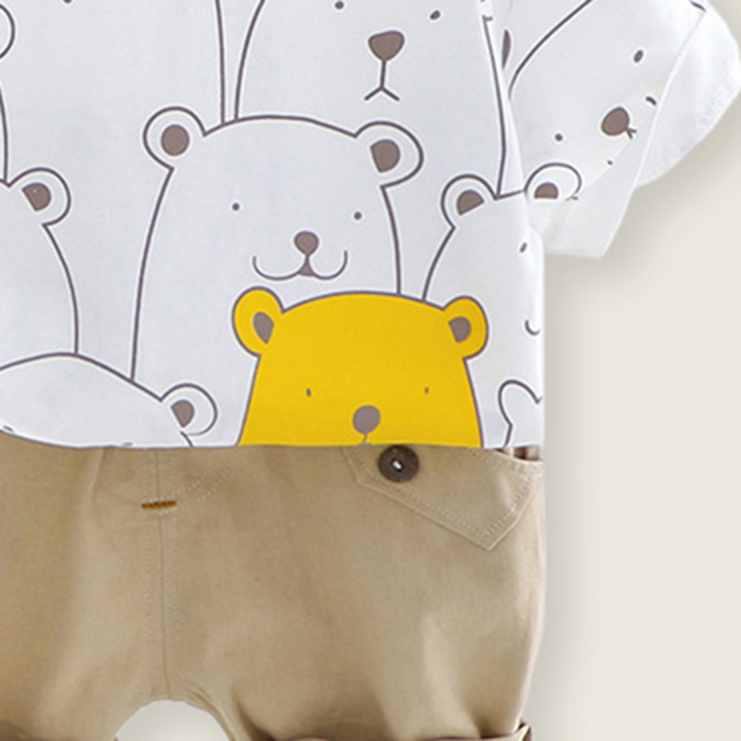Boys Short Sleeve Top With Elasticated Pants Sets   