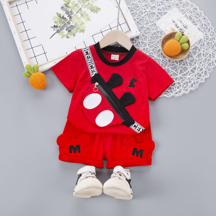 Boys Short Sleeves T-shirt With Shorts Set Sets Red 1-2 Y 