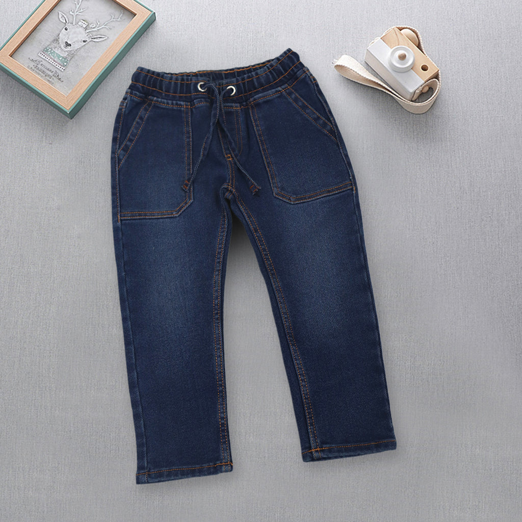Boys Elasticated Patch Pocket Denims Trousers
