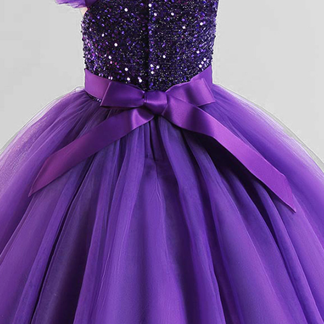 Girls Sequins Embellished Cap Sleeve Party Dress Party Dresses   