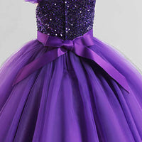 Girls Sequins Embellished Cap Sleeve Party Dress Party Dresses   