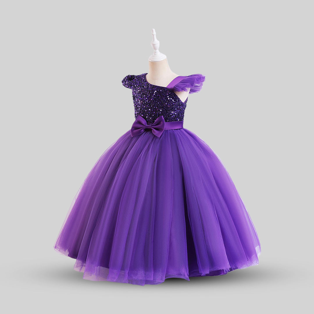 Girls Sequins Embellished Cap Sleeve Party Dress Party Dresses   