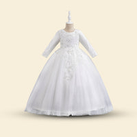 Girls Long Sleeve Embellished Fit & Flare Party Wear Dress Party Dresses