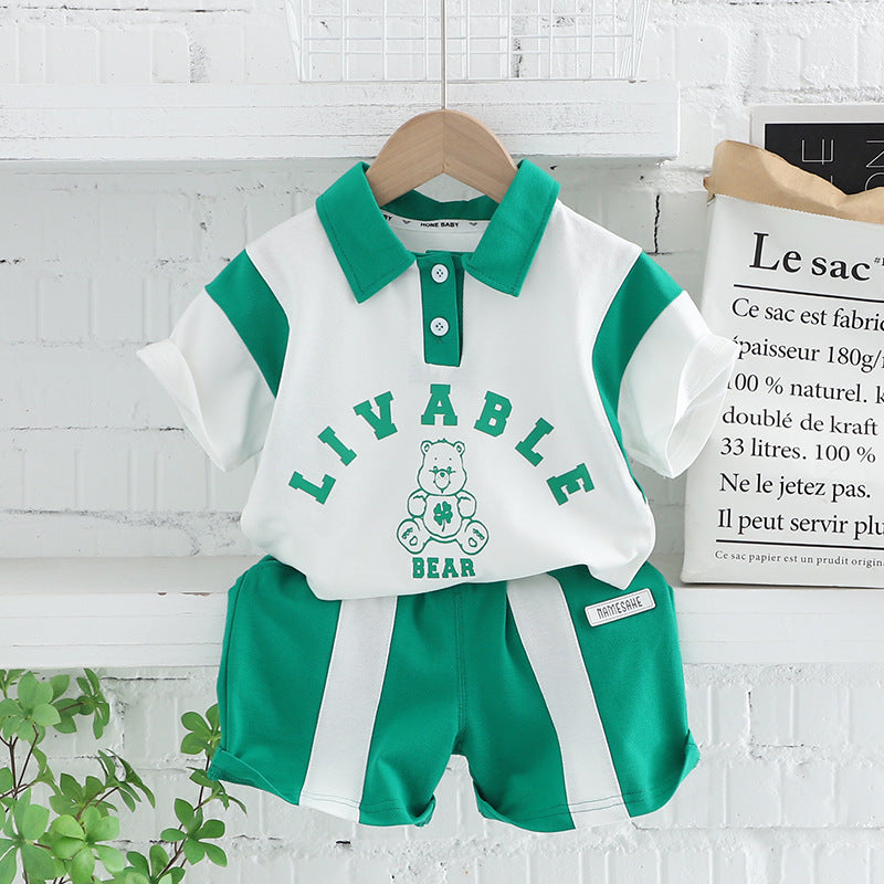 Boys Colorblocked T-shirt with Shorts Set