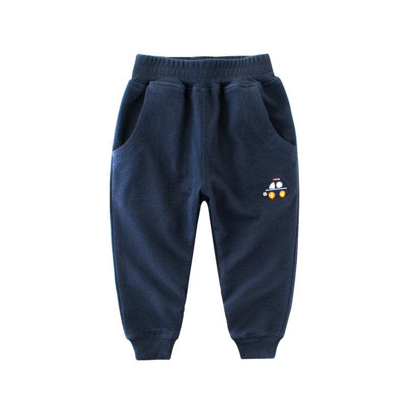 Kids-Boys Green Solid Joggers Joggers Navy Blue 1-2 Y 