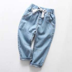 Girls Denim Trouser with Elasticated Waistband Jeans Style 2 1-2 Y 