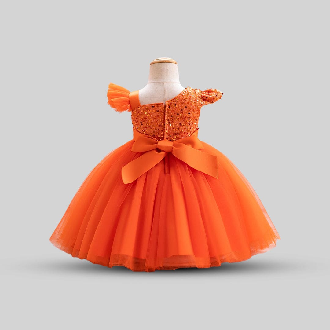 Girls Cape Sleeve Sequined Party Wear Dress Party Dresses   
