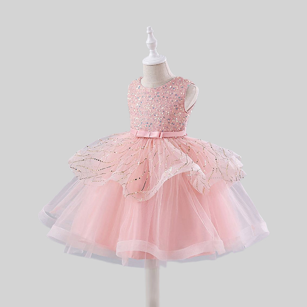 Girls Sequins Embellished Fit & Flare Party Dress Party Dresses   