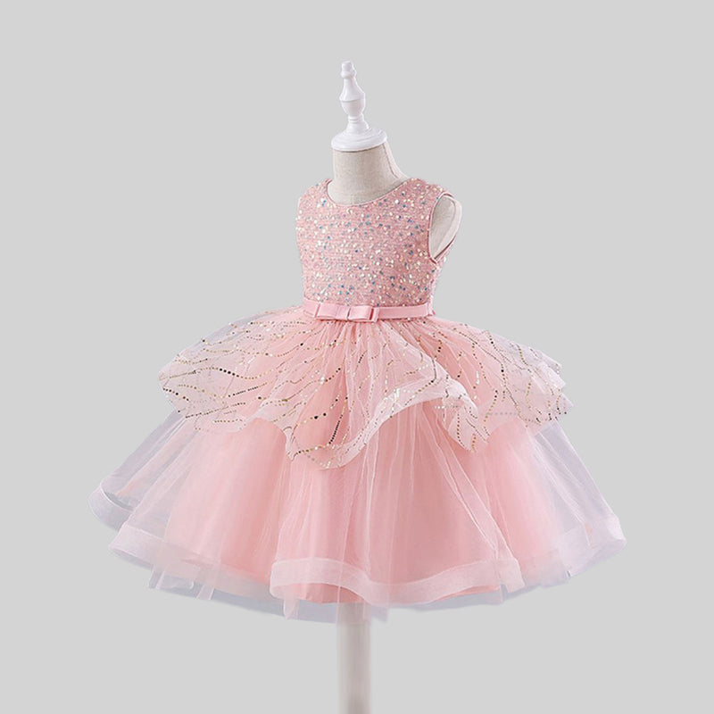Girls Sequins Embellished Fit & Flare Party Dress Party Dresses   