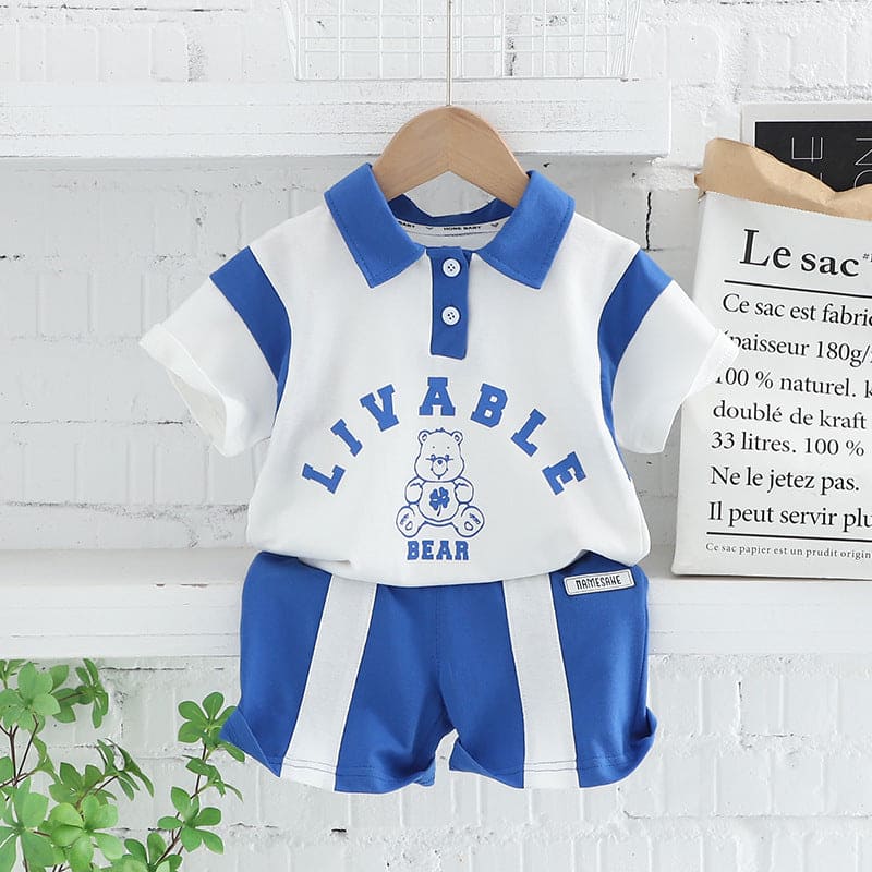 Boys Colorblocked T-shirt with Shorts Set