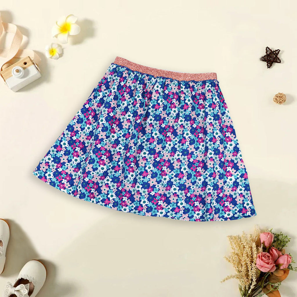 Girls Elasticated Floral Printed Skirt