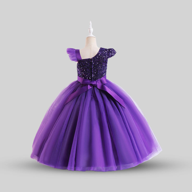 Girls Sequins Embellished Cap Sleeve Party Dress Party Dresses   