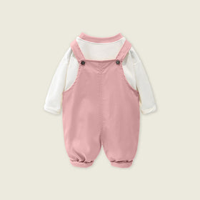 Boys Long Sleeve T-Shirt With Lion Embroidered Long Dungaree Sets   