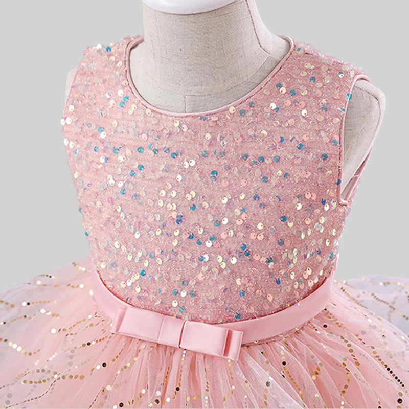 Girls Sequins Embellished Fit & Flare Party Dress Party Dresses   