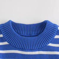 Boys Blue Long Sleeves Striped Sweatshirt Sweatshirts & Hoodies   