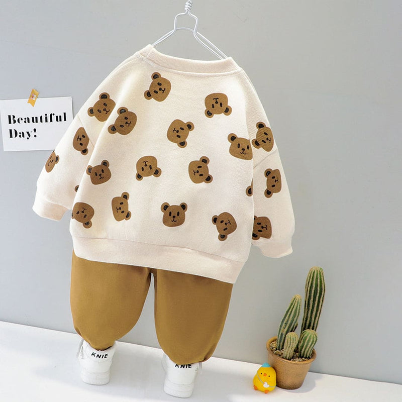 Girls Printed Sweatshirt with Joggers Set Winterwear Sets   